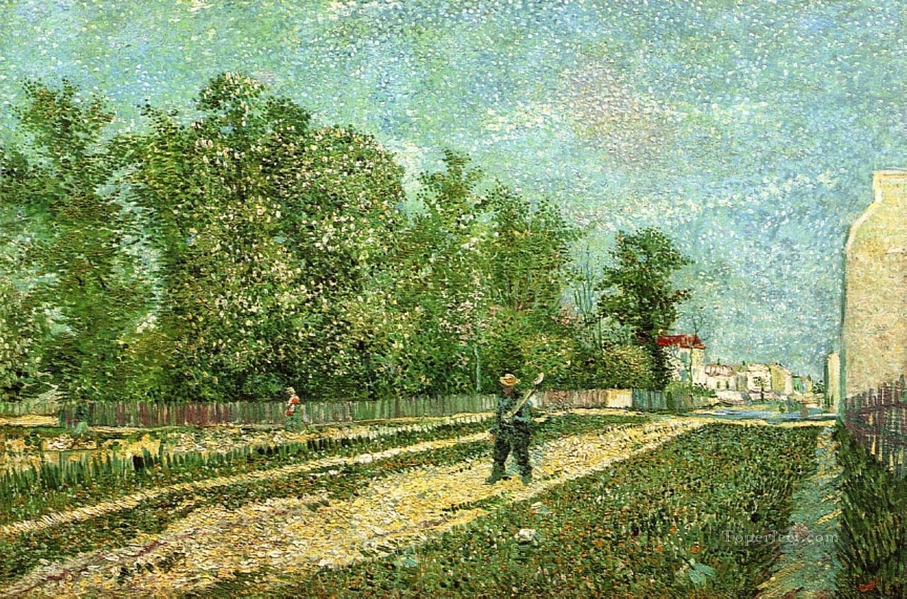 Man with Spade in a Suburb of Paris Vincent van Gogh Oil Paintings